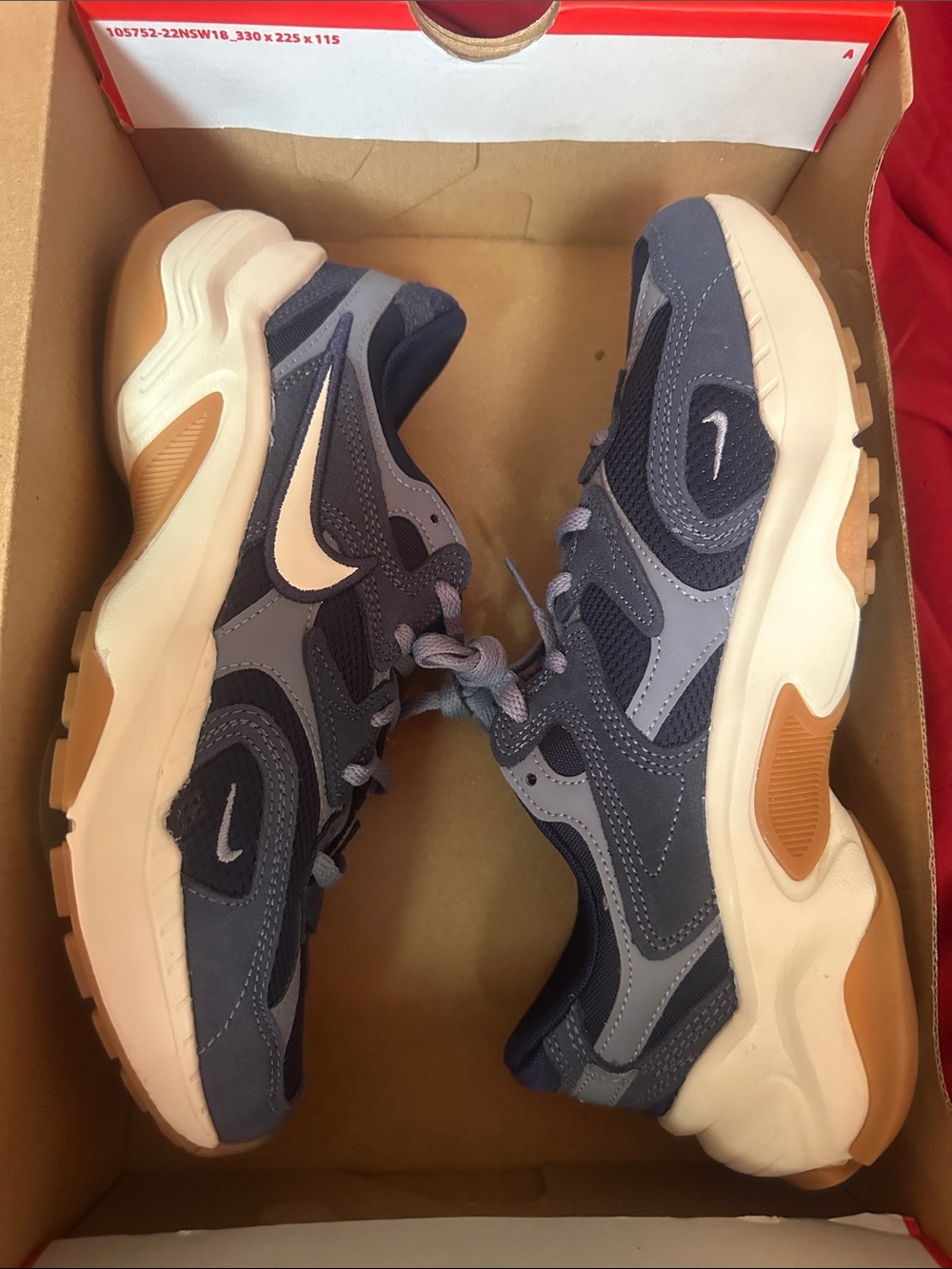 Nike AL8 Midnight Navy/Soft Pearl Trainer Sneakers - Picture 2 of 5